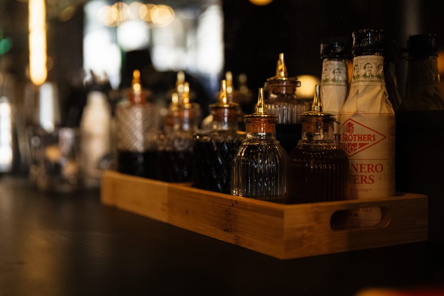 Bitters and tinctures on the bar